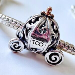 ALE S925 Pandora Disney 100th Anniversary Cinderella's Enchanted Carriage Charm